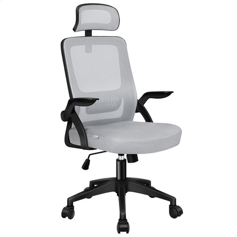 ALFORDSON Mesh Office Chair Executive Seat Tilt Fabric Computer (Light Grey)