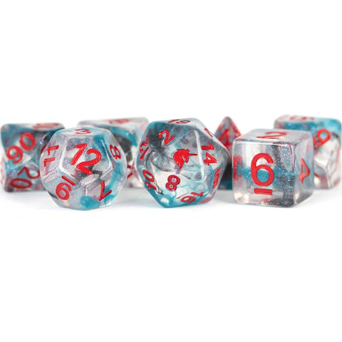 Fanroll By Metallic Dice Games Metallic Dice Games Unicorn Resin Polyhedral Dice 7 Set (Battle Wounds)
