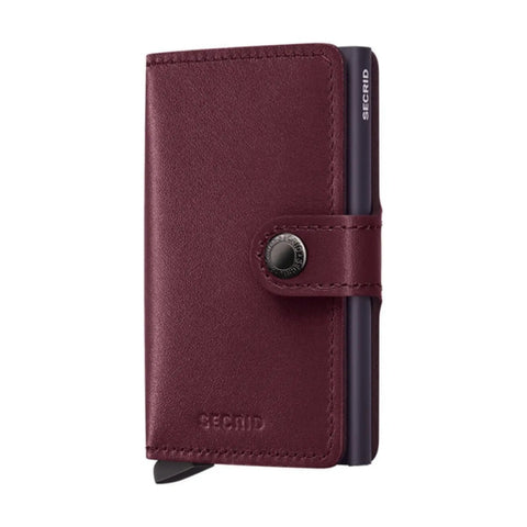Secrid Miniwallet Compact RFID Mens Travel Wallet European Leather Cranberry