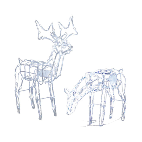 Jingle Jollys Christmas Lights 2 Pcs Reindeers 200 LED Decorations