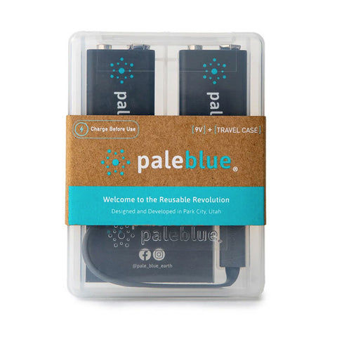 Paleblue 2-Pieces Fast Charging 9V USB Rechargeable Smart Batteries