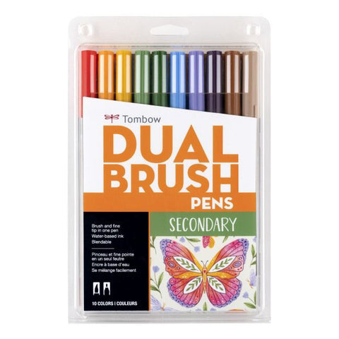 Tombow Dual Brush Pen Marker Drawing/Sketching Set (Secondary) [10-Pieces]