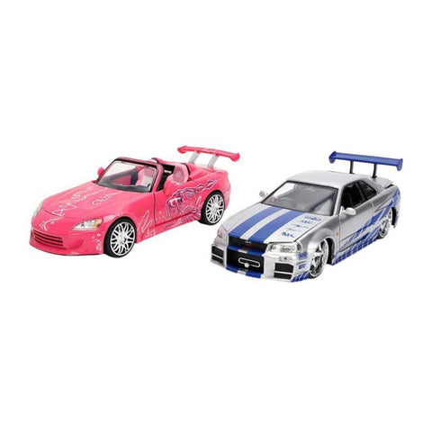 Jada 1:24 Nissan Brian's Skyline GT-R R34 & Honda Suki's 2001 S2000 Model Set