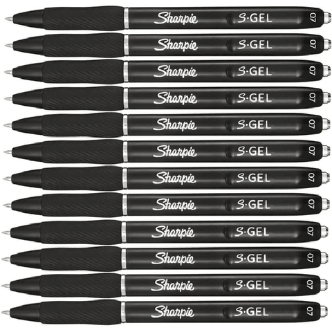 Sharpie S-Gel Retractable 0.7mm Pen (Black) [Box 12]