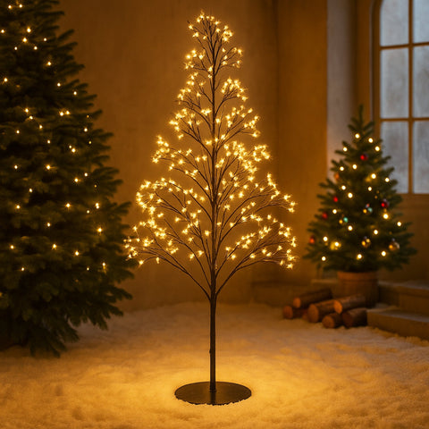 Lexi Lighting Pre-Lit Micro LED Black Tree Christmas Lights 1.8m