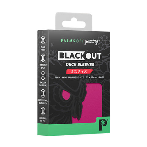 Palms Off Gaming Palms Off Japanese 60pc Blackout Deck Sleeves - Pink