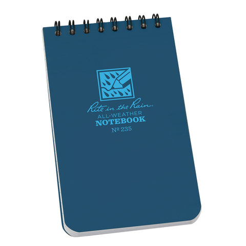 Rite In The Rain Top Spiral 3 X 5 Polydura Notebook - Universal  - Blue