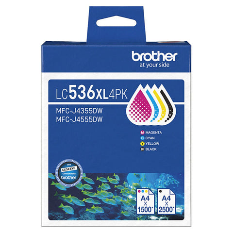Brother LC536XL Ink Cartridge Pack Black/Cyan/Magenta/Yellow LC-536XL Set