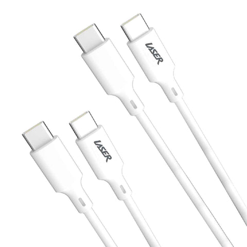 Laser 2m (2-pack) USB-C to USB-C Cable 60W (White)