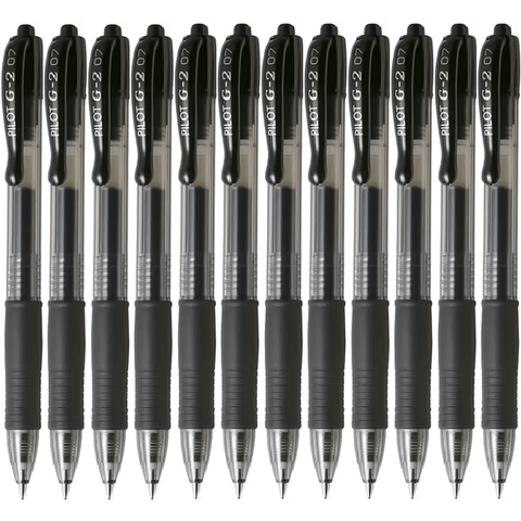 Pilot G2 Gel Ink Pen Retractable 0.7mm Fine (Black) [Box 12]