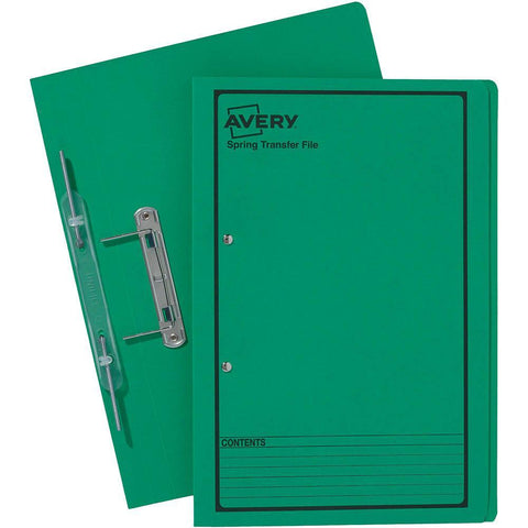 Avery 86834 Spring Transfer File Foolscap Box of 25 (Green)