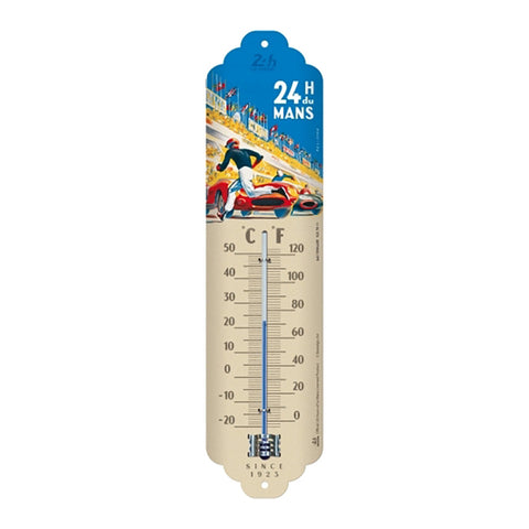 Nostalgic-Art Metal Thermometer 24hr Le Mans Racing Blue 28x6.5x2cm