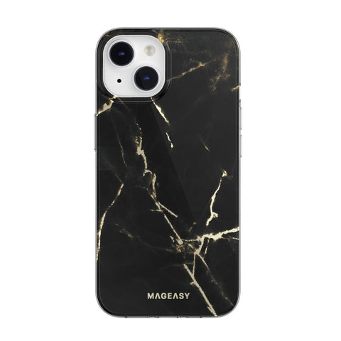 MagEasy Marble Case iPhone 14 - Pearl Black