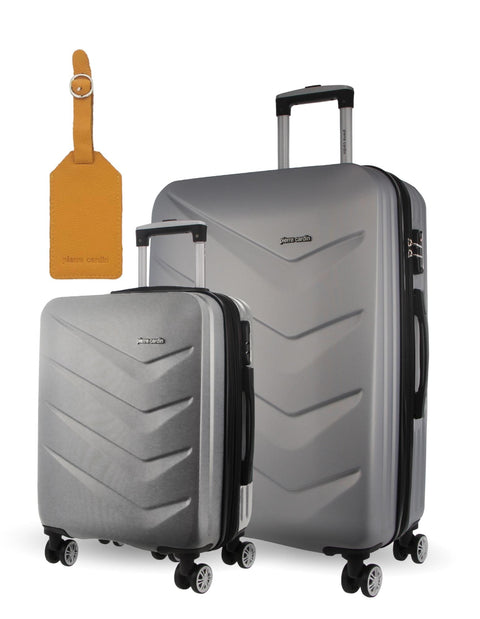 Pierre Cardin Hard-Shell Medium + Cabin Luggage Set (Silver)