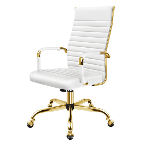 ALFORDSON Office Chair Executive Padded Seat Ergonomic Computer Study (White)