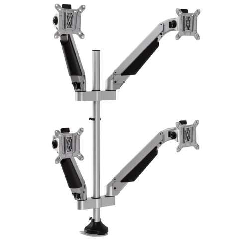 Desky Quad Monitor Arm - Silver