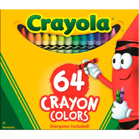 Crayola Crayon Box w/ Sharpener 3y+ [64-Pieces]