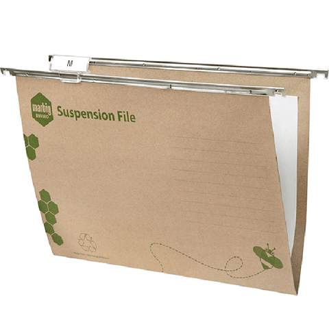 Marbig Enviro Plus Suspension Files Complete Kraft Foolscap Box 50