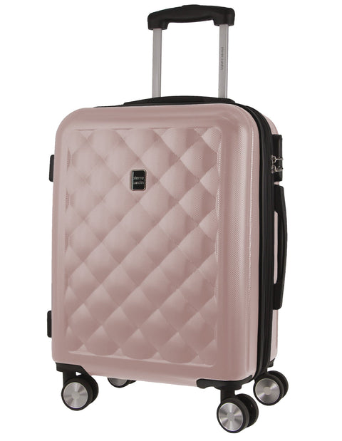 Pierre Cardin 4 Wheel Cabin Hard-Shell TSA Lock Travel Luggage 54cm Rose