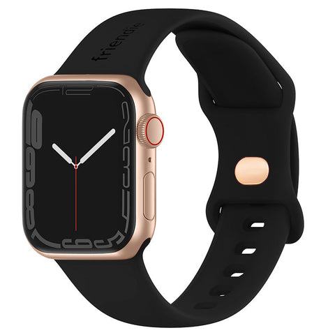 Friendie Noosa Silicone Sports Band for Apple Watch - Black/Gold (Small)