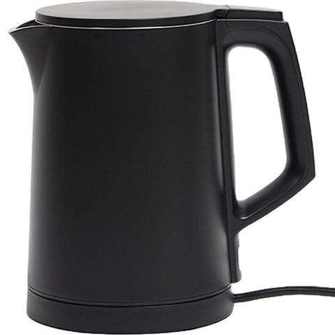 Nero Double Wall Kettle 0.8L Stainless Steel Compact Small (Black)