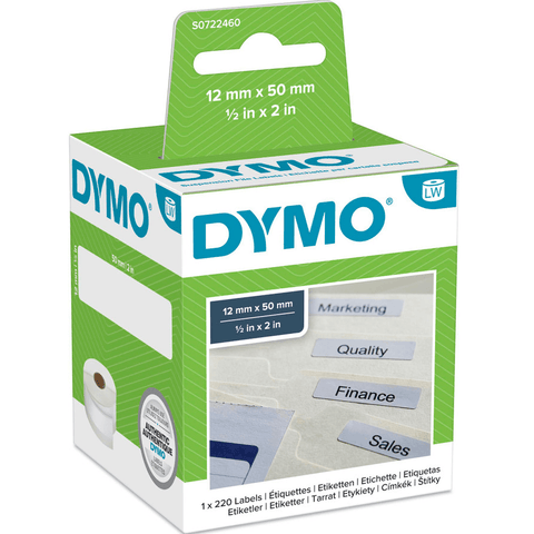 Dymo 99017 LW Labels Suspension File 12x50mm ( White) [Roll 220]