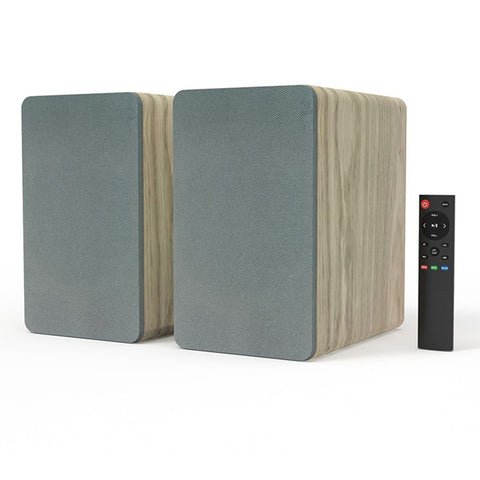Silcron SLR05 Wireless Active Bookshelf Speakers Set with HDMI ARC - Wood