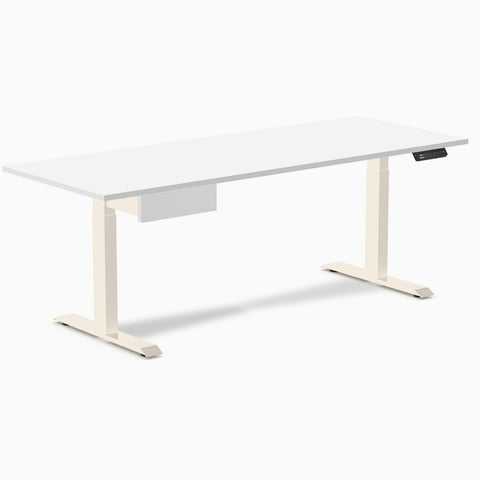 Desky Single Standing Desk With Drawer - White / 2000x750mm / Wheat