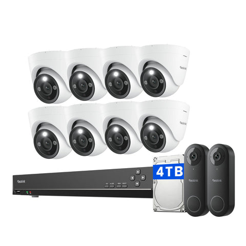 Reolink 12MP PoE Security System CCTV 16-Channel NVR with 2 POE Video Doorbell