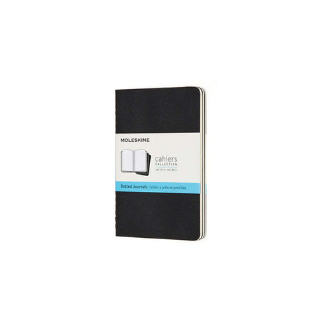 Moleskine Cahier Soft Cover Notebook Pocket Dot Grid Set (Black) [3 Pack]