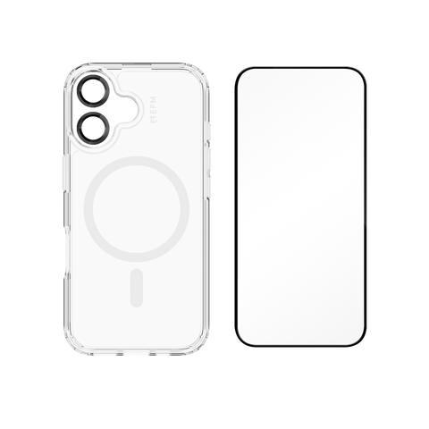 EFM 3-in-1 Case, Screen & Camera Lens Protection Bundle - iPhone 16 - Clear