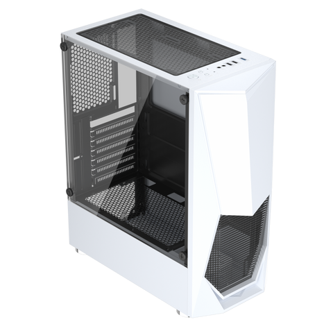 1st Player DK-3 ATX/Micro ATX Tempered Glass PC Computer Case (White)