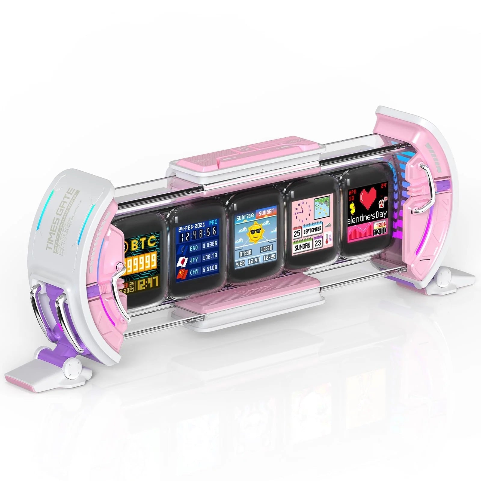 Divoom Times Gate ピンク Divoom Times Gate Pixel Art Informative Display (Pink) - JB Hi-Fi