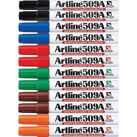 Artline 509A Whiteboard Marker 5mm Chisel Tip (Assorted) [Box 12]