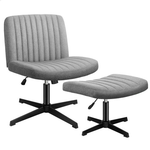ALFORDSON Office Chair Computer Executive Seat Work Ottoman Fabric (Grey)