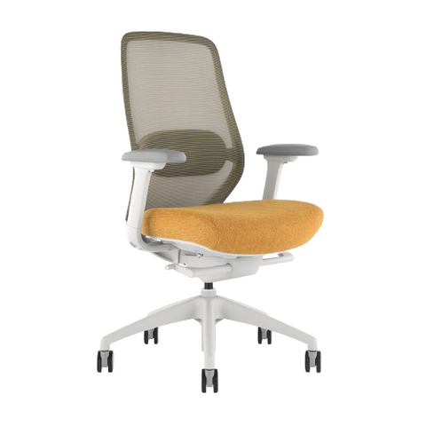 Desky CoilFlex Ergonomic Office Chair - Yellow / No Headrest