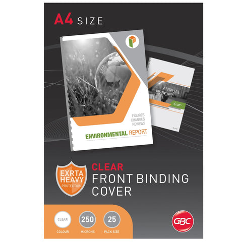 GBC Ibico Binding Cover 250 Micron A4 Clear Pack 25