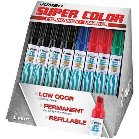 Pilot Sca-6600 Jumbo Marker Chisel Broad Assorted Box 12