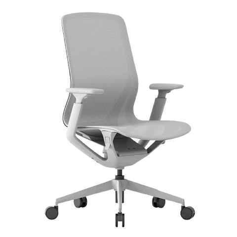 Desky Echo Modern Office Chair - Light Grey / Adjustable