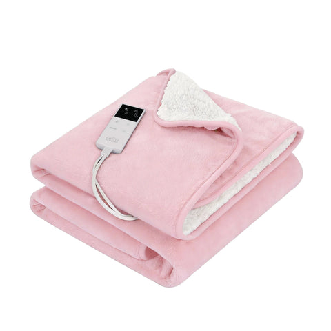 Giselle Electric Throw Rug Dual Side Fleece Flannel Heated Blanket (Pink)