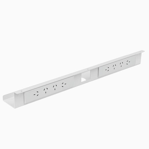 Desky Mini Cable and Power Tray 8-Plug (White)