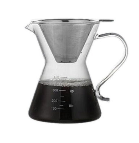 Coffee Culture 400ml Pour Over Coffee Maker Dripper Glass Jug with Filter/Handle