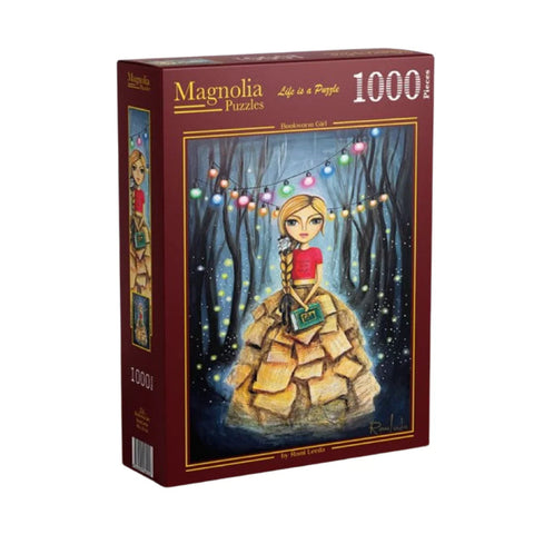Magnolia 1000-Pieces Bookworm Girl Romi Lerda Puzzle