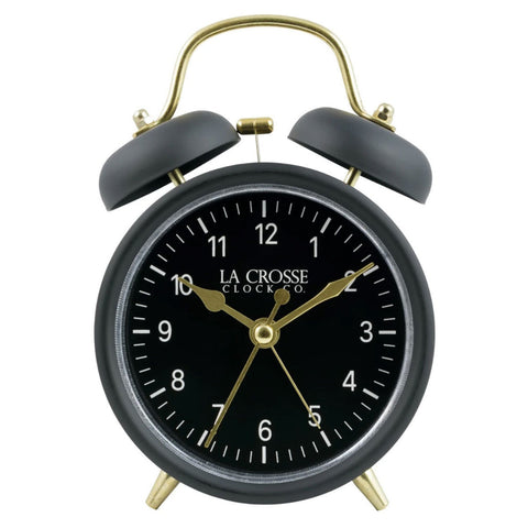 La Crosse 617-3314BG Metal Twin Bell Alarm Clock