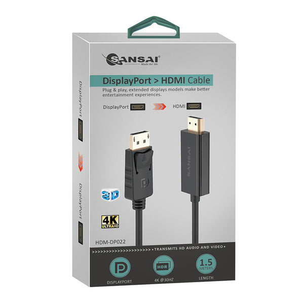 Sansai Displayport To HDMI Male To Male Cable JB Hi-Fi - Main Image
