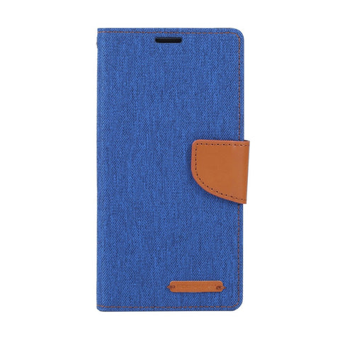 Goospery Canvas Diary Case for iPhone 14 Pro - Blue