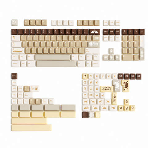 Keybyelab Cherry profile Meow cafe Dye-sub PBT keycaps Set