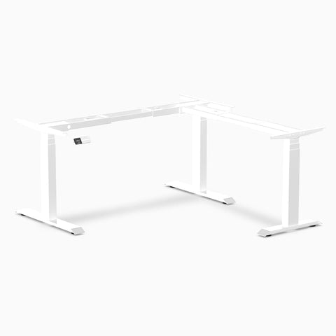 Desky Sit Stand L-Shape Desk Frame 110cm–190cm (White)