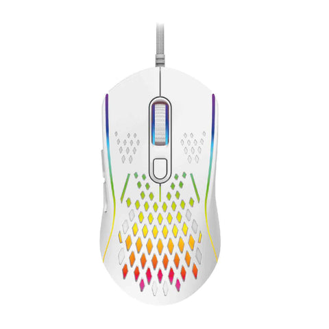 Laser Wired RGB Gaming Mouse with 13 Modes (White)
