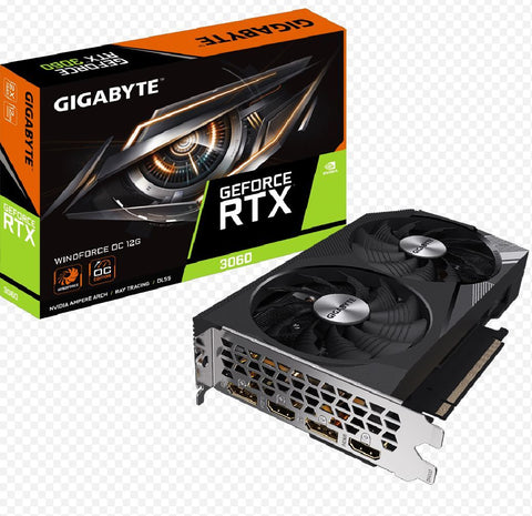 Gigabyte GeForce RTX™ 3060 WINDFORCE OC 12G 1.0 GDDR6 Video Card, 1792 MHz PCI - PCI-E nVidia Chipset